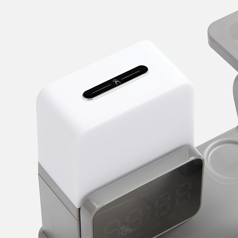 Зарядная станция с электронными часами и подсветкой Large Charge ver.3, серая - рис 7.