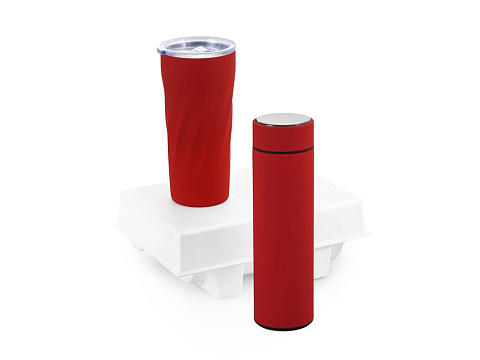 Подарочный набор FAMILY с термосом и термокружкой, красный