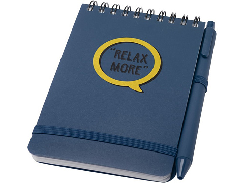 Блокнот Thalaasa формата А6 в твердой обложке из океанического пластика с шариковой ручкой - Синий - рис 6.