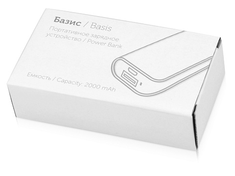 Портативное зарядное устройство (power bank) Basis, 2000 mAh, черный - рис 4.