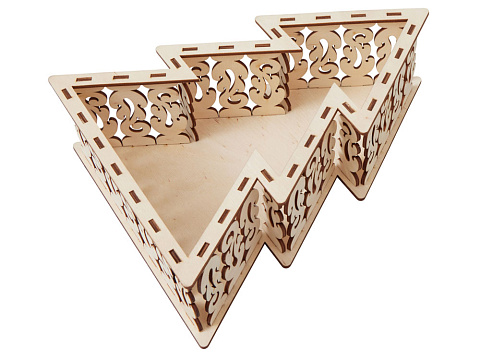 Шкатулка из фанеры в виде елки Firytale , серебристая - рис 3.