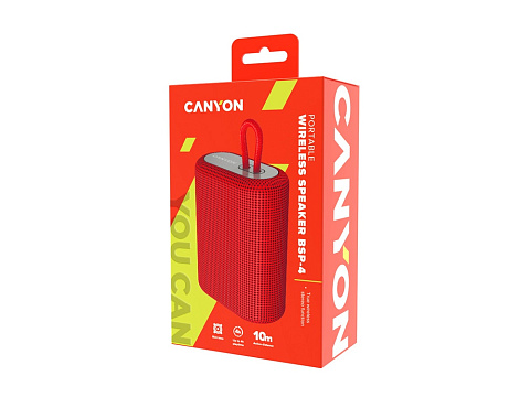 Портативная беспроводная колонка Canyon BSP-4, 5W, 1200mAh, красная - рис 6.