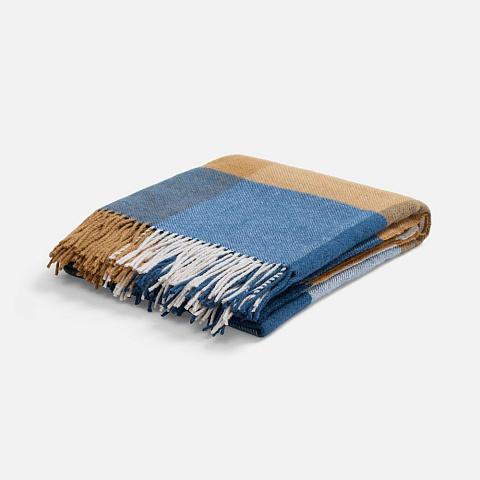 Плед Fleco, синий с коричневым - рис 3.