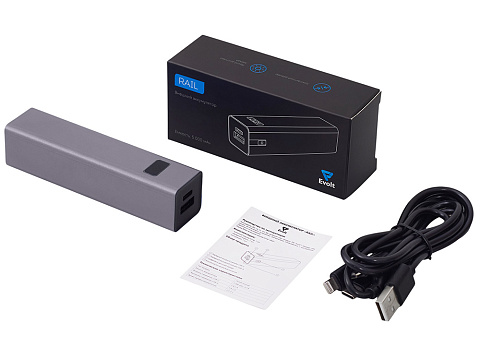 Внешний аккумулятор Rail, 5000 mAh, темно-серый - рис 8.