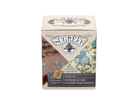 Черный чай Терпкий Ассам и ароматный Цейлон в индивидуальном саше конверте, 15 пакетиков - рис 2.