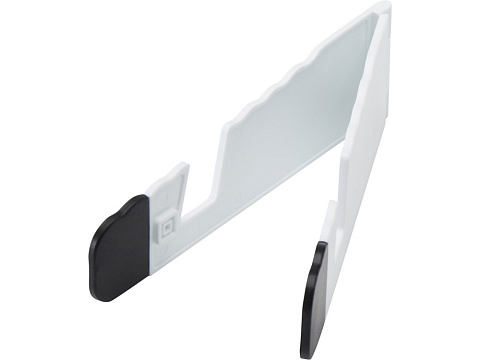 Buna складная подставка для планшета и телефона из переработанной пластмассы, белый - рис 3.