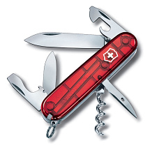 Нож перочинный VICTORINOX Spartan, 91 мм, 12 функций, полупрозрачный красный