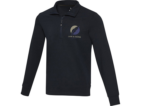 Tin унисекс-свитер с молнией на четверть из переработанных материалов Aware™ - Темно - синий - рис 4.