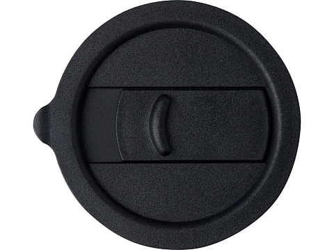 Java керамическая кружка емкостью 330 мл с силиконовой оберткой и пластиковой крышкой - сплошной черный - рис 4.