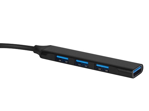 USB-хаб Link с коннектором 2-в-1 USB-C и USB-A, 2.0/3.0, черный - рис 2.