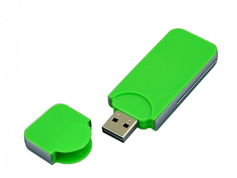 USB-флешка на 16 Гб в стиле I-phone, прямоугольнй формы, зеленый - рис 2.