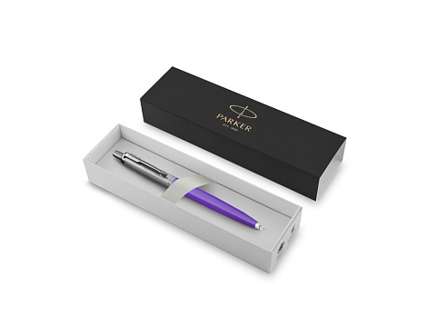 Шариковая ручка Parker Jotter, цвет FROSTY PURPLE, цвет чернил синий, толщина линии M , в подарочной коробке - рис 2.