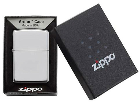 Зажигалка ZIPPO Armor™ c покрытием High Polish Chrome, латунь/сталь, серебристая, 38x13x57 мм - рис 5.