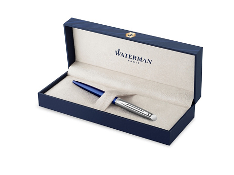 Шариковая ручка Waterman Hemisphere Entry Point Stainless Steel with Blue Lacquer в подарочной упаковке - рис 2.