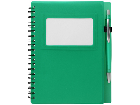 Блокнот Контакт с ручкой, зеленый - рис 4.