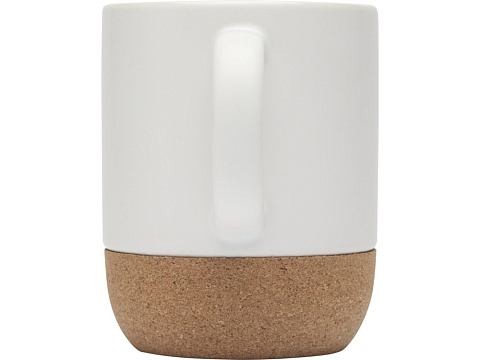 Billie керамическая кружка объемом 300 мл с пробковыми деталями и матовой отделкой, белый - рис 3.