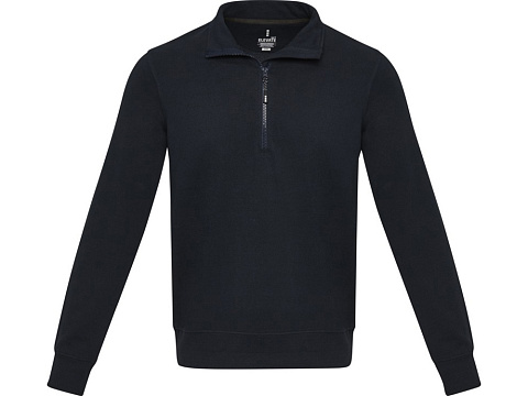 Tin унисекс-свитер с молнией на четверть из переработанных материалов Aware™ - Темно - синий - рис 2.