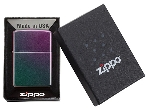 Зажигалка ZIPPO Classic с покрытием Iridescent, латунь/сталь, фиолетовая, матовая, 38x13x57 мм - рис 7.