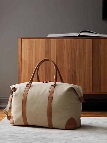 Дорожная сумка Bosler, бежевая - рис 4.