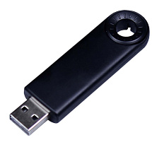 USB-флешка промо на 8 Гб прямоугольной формы, выдвижной механизм, черный