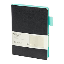 Ежедневник недатированный А5 Boston, черный (бирюзовый обрез)