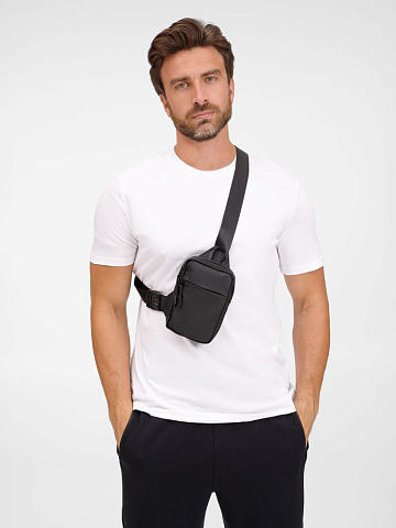 Спортивная кросс-боди сумка UrbanHike, черная - рис 8.