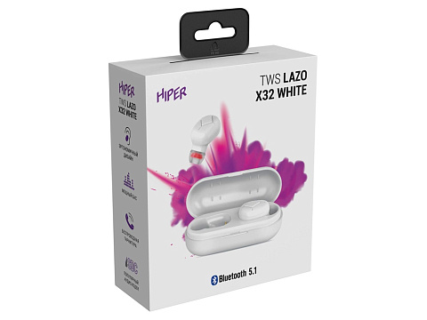 Наушники HIPER TWS Lazo X32 White (HTW-LX32) Bluetooth 5.1 гарнитура, Белый - рис 5.