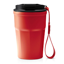 Термокружка KEURY из нержавеющей стали с двойными стенками и ручкой с керамической слоем, красный