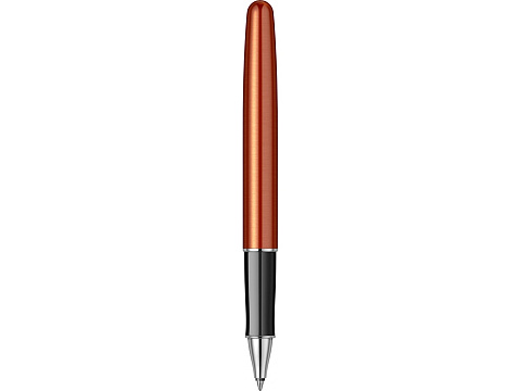 Ручка-роллер Parker Sonnet Essentials Orange SB Steel CT, цвет чернил black,перо: F, в подарочной упаковке. - рис 7.