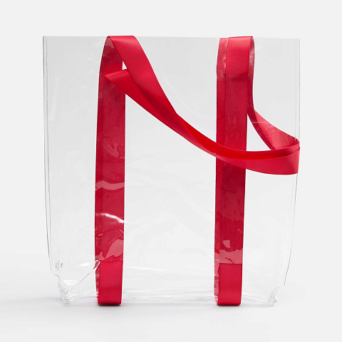 Шопер Clear Fest, ver.2, прозрачный с красными ручками - рис 4.