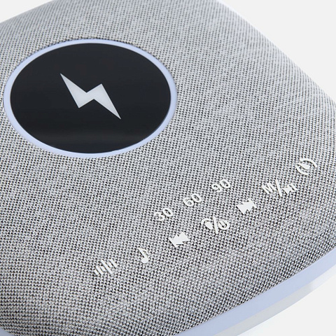 Bluetooth колонка с беспроводной зарядкой и подсветкой Terrafonic, серая - рис 7.