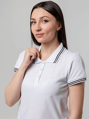 Рубашка поло женская Virma Stripes Lady, белая - рис 10.