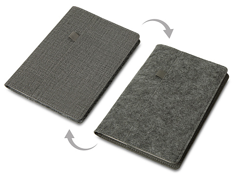 Двустороннее портфолио из рпет-фетра и искусственной кожи Felt, серый