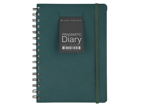 Ежедневник недатированный на гребне А5 Pragmatic, темно-зеленый - рис 2.