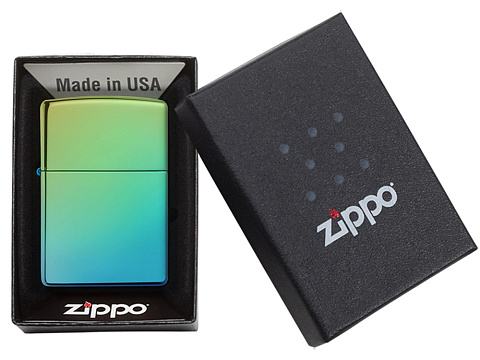 Зажигалка ZIPPO Classic с покрытием High Polish Teal, латунь/сталь, зелёная, глянцевая, 38x13x57 мм - рис 7.