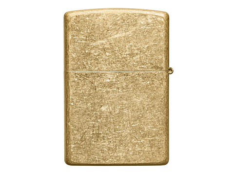 Зажигалка ZIPPO Classic с покрытием Tumbled Brass, латунь/сталь, золотистая, матовая, 38x13x57 мм - рис 4.