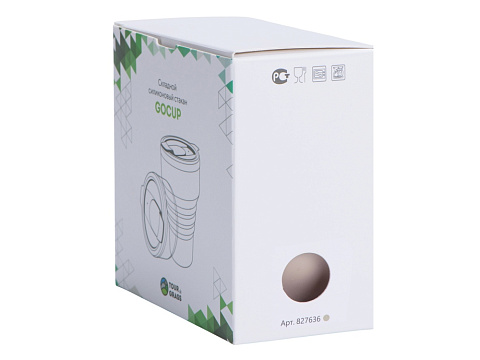 Силиконовый складной стакан GoCup, бежевый - рис 8.