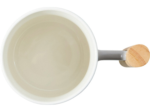 Кружка с ручкой и крышкой из каучукового дерева Jeny, серый - рис 7.