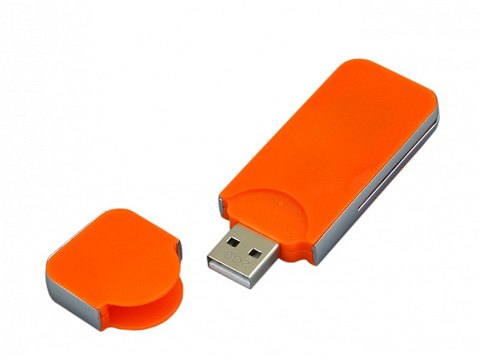 USB-флешка на 4 Гб в стиле I-phone, прямоугольнй формы, оранжевый - рис 2.