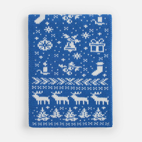 Шарф Holidale, синий с молочным - рис 4.