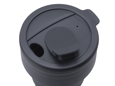 Силиконовый складной стакан GoCup, темно-серый - рис 5.