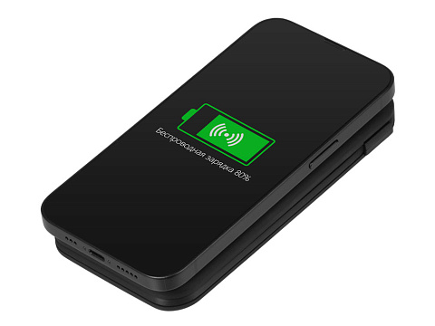 Внешний беспроводной аккумулятор с подсветкой лого Astro, 10000 mAh, черный - рис 3.