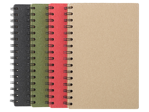 Блокнот на спирали в картонной обложке с переработанной бумагой Mania, зеленый - рис 5.