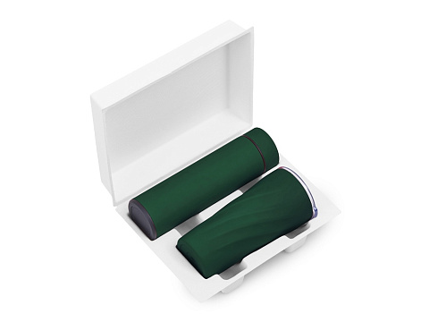 Подарочный набор FAMILY с термосом и термокружкой, темно-зеленый - рис 2.