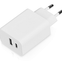 Сетевое зарядное устройство c выходами USB-A и USB-C Recharger, 10 Вт, белый