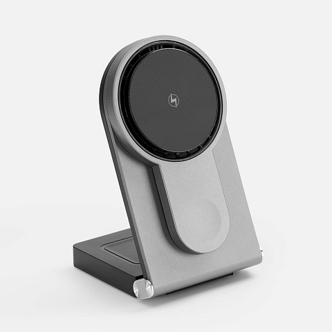 Складная станция беспроводной зарядки transForm, серый металлик - рис 3.