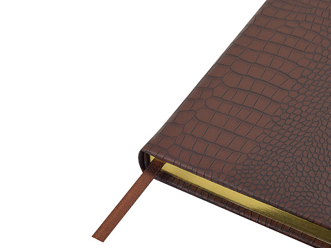 Ежедневник недатированный А5 Amazonia, коричневый с золотым обрезом - рис 4.