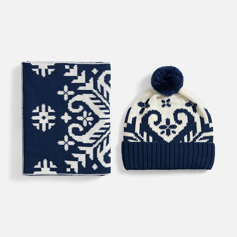 Шапка Wintertude, синяя с белым - рис 4.