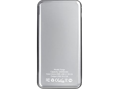 Внешний аккумулятор Forge, Evolt, металл, 10000mah, белый (P) - рис 3.