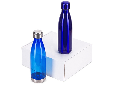 Подарочный набор с термосом и бутылкой Bottle set, синий